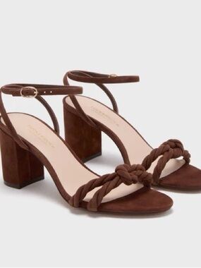 Tuckernuck Braided Strap Block Heel Sandals in Brown
